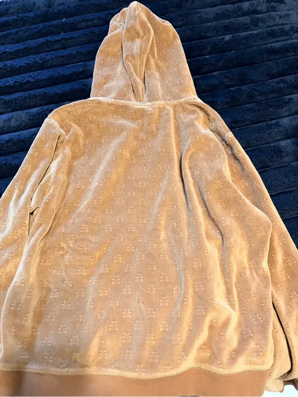 Teddy Fresh Light Brown Velour Zip-Up Hoodie - Image 7