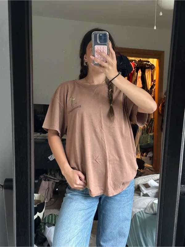 Brown Short-Sleeve Women's Crewneck Tee - Image 4