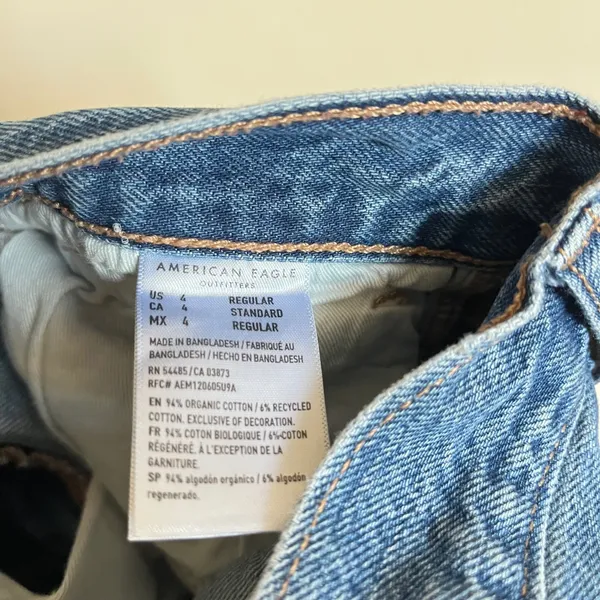 American Eagle Jeans‎ 90s Straight Leg Medium Wash Rigid Denim Womens 4 - Image 6