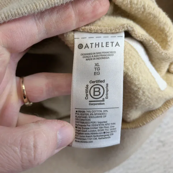Athleta Coaster Luxe Sweatshirt XL Oatmeal Heather Raglan Cropped 414588 HO24 - Image 5