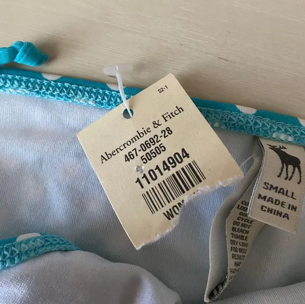 Y2k NWT abercrombie and fitch blue polka dot side tie low rise bikini bottoms - Image 4