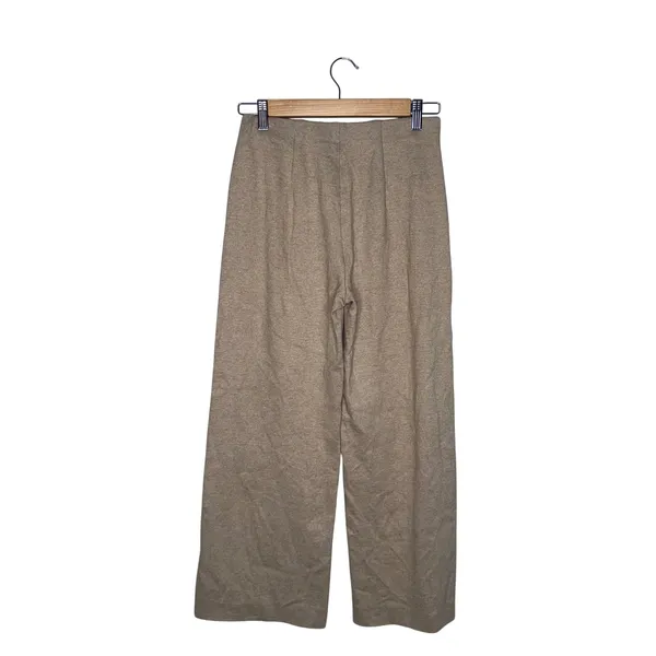 Raffaello Rossi Elaine 7/8 Pants Womens 4 Tan Excellent‎ Wide Leg Knit Seam - Image 3