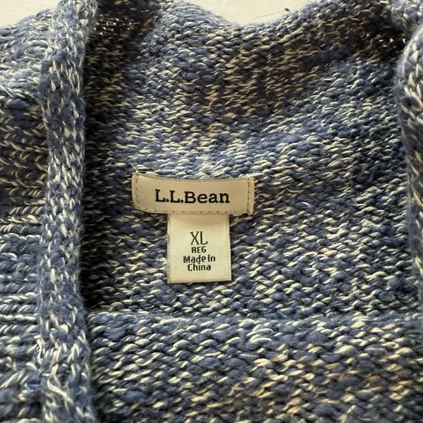 LL Bean Blue Cotton Ragg Funnelneck Pullover Tunic Sweater Size XL‎ - Image 12