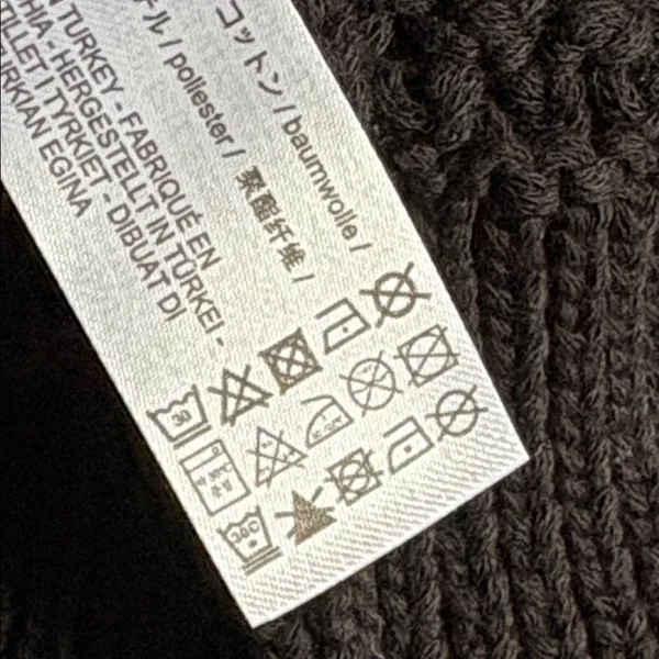 Zara textured open‎ knit chunky sweater crewneck balloon sleeves black size M - Image 14