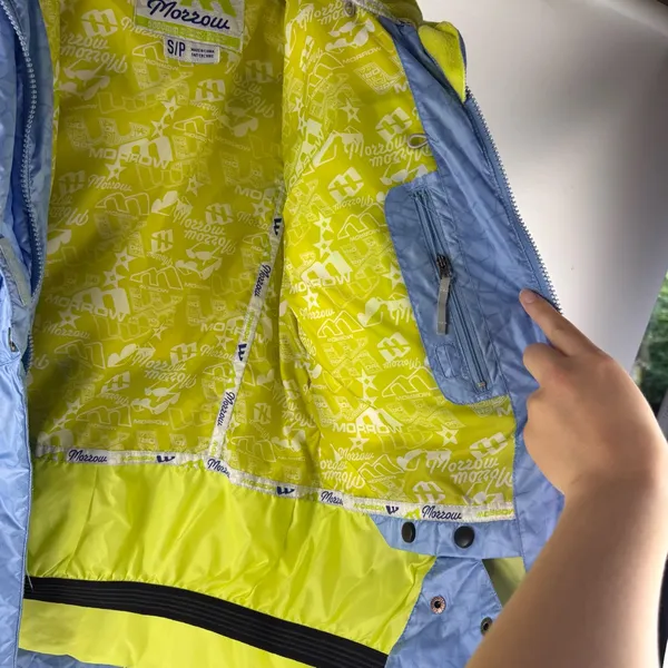 Morrow Blue Puffer Ski Jacket with Lime Accents - Image 3