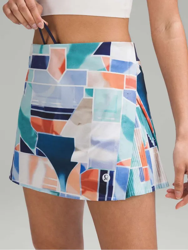 Lululemon Peek Pleat High-Rise Tennis Skirt Shadow Court Multi / Night Sea 4 - Image 3