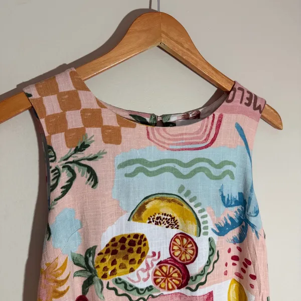 Paper Heart Summer Haze Tropical Fruit Mini Dress - Image 5
