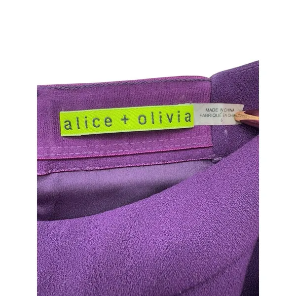 Alice + Olivia Purple Ena Hook Eye‎ Closure Blazer Skirt Suit Outfit Set Size 6 - Image 10