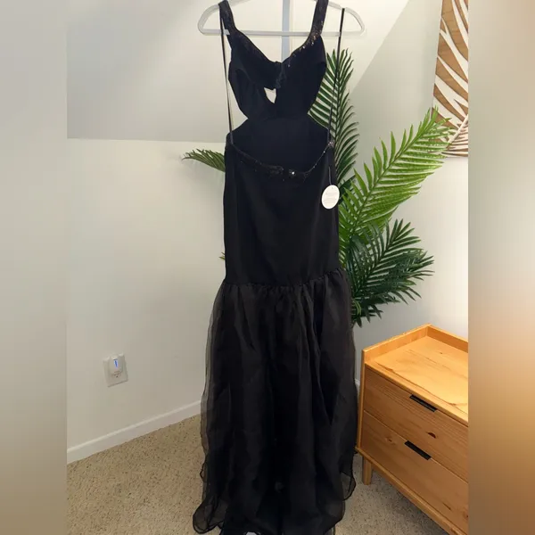 Staud Emmaline Off-the-Shoulder Cut-Out Tulle Dress in Black NWT‎ Size Medium - Image 8