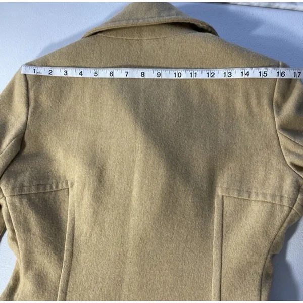 Steve and Barry's Wool Blend Double Breasted Pea Coat Women's S Preppy Brown Tan - Image 8