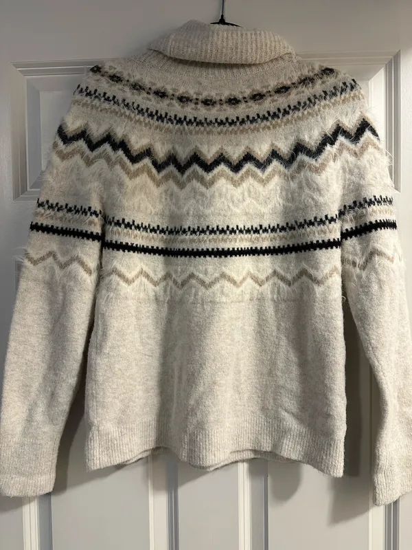 Loft Fair Isle Cowl Neck Sweater - Image 4