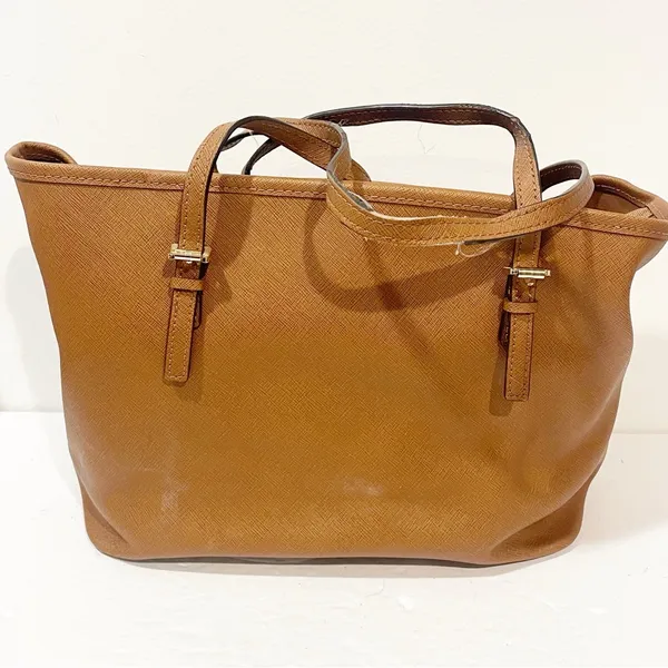 Michael Kors‎ Jet Set Honey Crosshatch Leather Small Tote Clip Closure - Image 8
