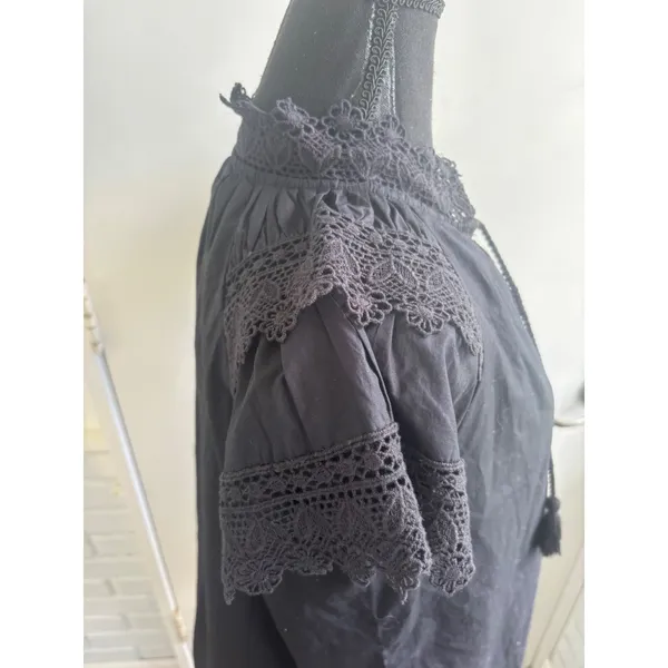 Bohme Mina Tassel‎ Blouse small boho layered minimalist cottagecore lace - Image 4