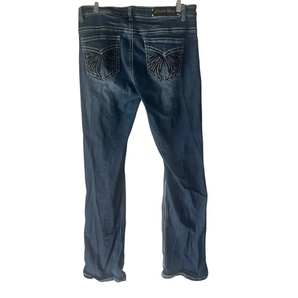 Ceder Rose‎ Women Size 33 X 34 Wing Hustler Y2k Straight Leg Mid Rise Jeans - Image 4