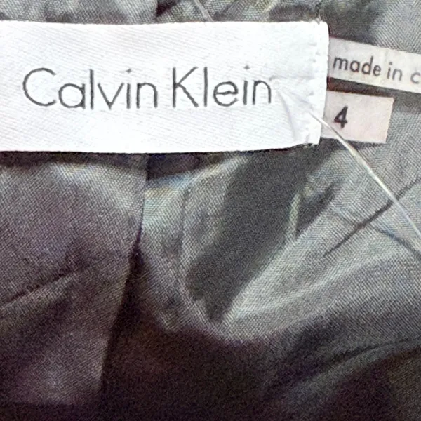 Calvin Klein Womens Charcoal Grey Button Front Belted Cap Sleeve Shirt Dress 4 - Image 7