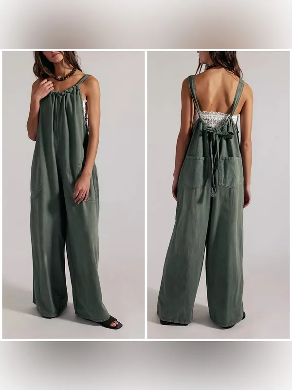NWT Free People We The Free Freebird Jumpsuit - Four Leaf Clover Green - XS - Image 2
