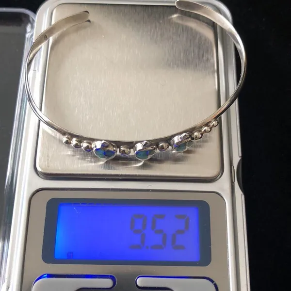 Handmade Native American Turquoise Cuff Bracelet 925 Silver Jewelry - Image 8