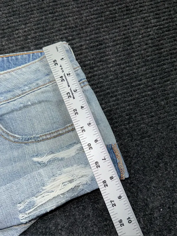 American Eagle VTG Y2K Low Rise Micro Mini Jean Booty Shorts Sz 6 Grunge Preppy - Image 6