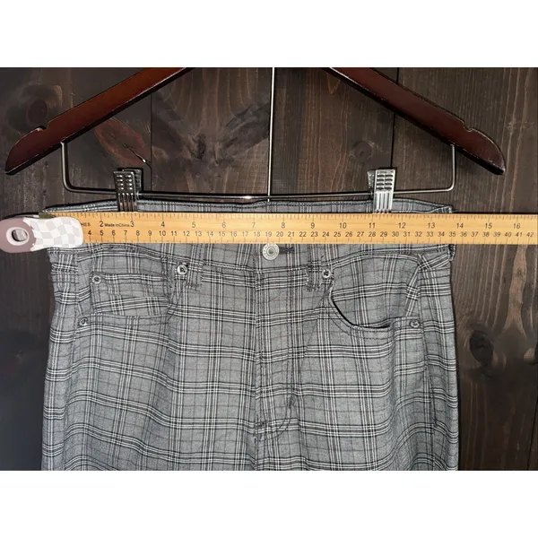 American Eagle Mom Straight Pant 6 Gray Plaid Stretch - Image 6