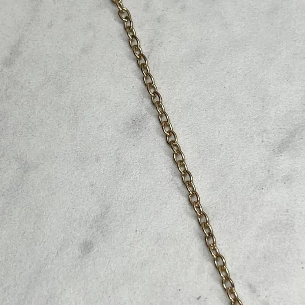 Faux Turquoise Beaded Slab Tassel Pendant Gold Tone Necklace - Image 11