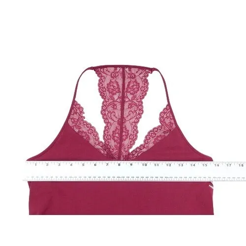 Express‎ Maroon Red Spaghetti Strap Lace Back Bodycon Dress Size Medium - Image 4