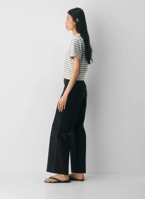 Wilfred Free Picture Wide Leg Cargo Pants in Black Size 4 - Image 3