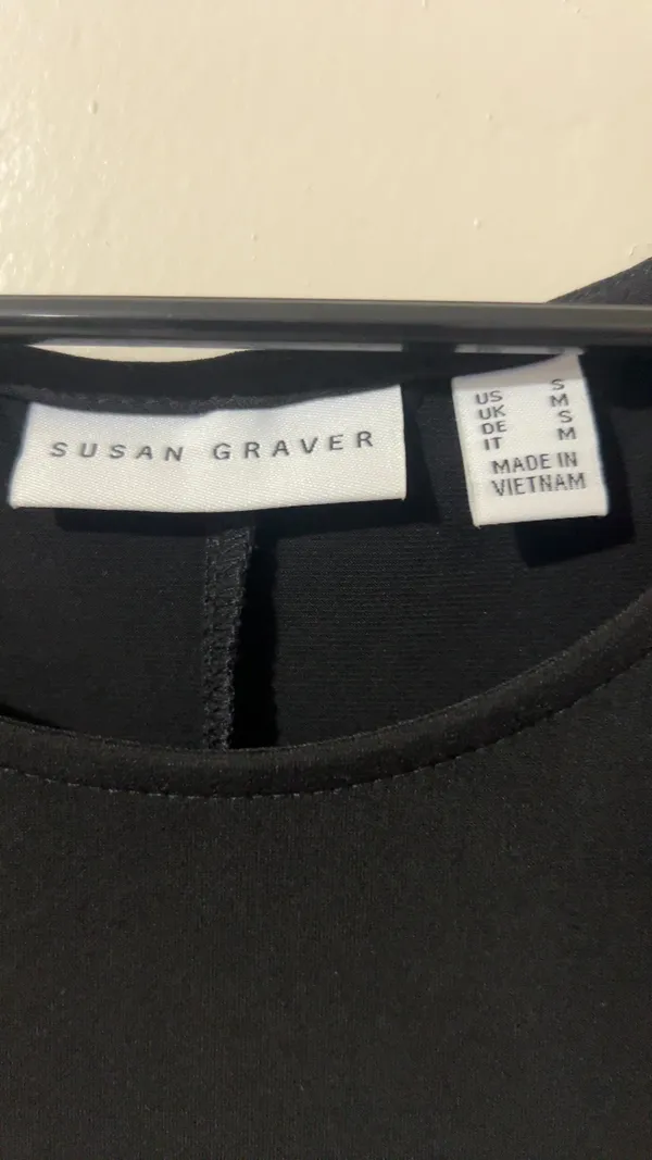 Susan Graver Women's Black A-Line Dress Small - Image 3