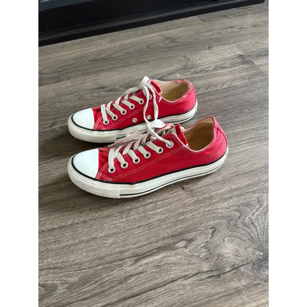 Converse All Star‎ Red Canvas Low Top Sneakers Women's Size 7 - Image 3