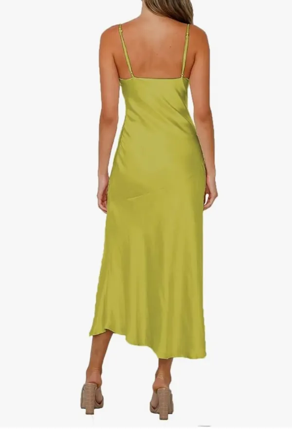 Lemon yellow satin dress - Image 2
