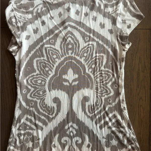 INC International Concepts Women's Taupe and White Short Sleeve Top - Image 7