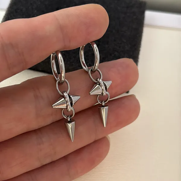 Spike Dangle Drop Earrings for Men Women Streetwear Punk Hip Hop Unisex Earrings - Image 6