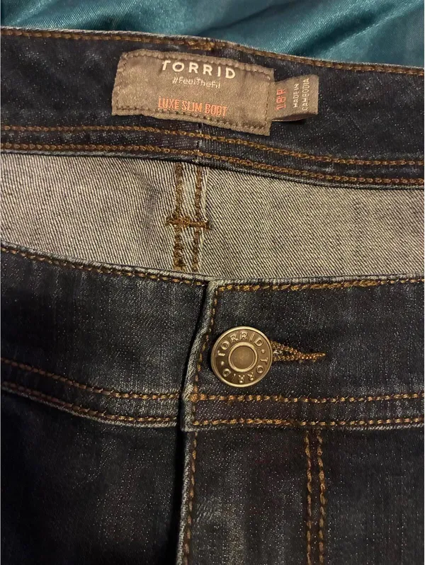 Torrid Luxe Slim Boot Jeans Women's Size 18R Dark Wash Denim #FeelTheFit - Image 3