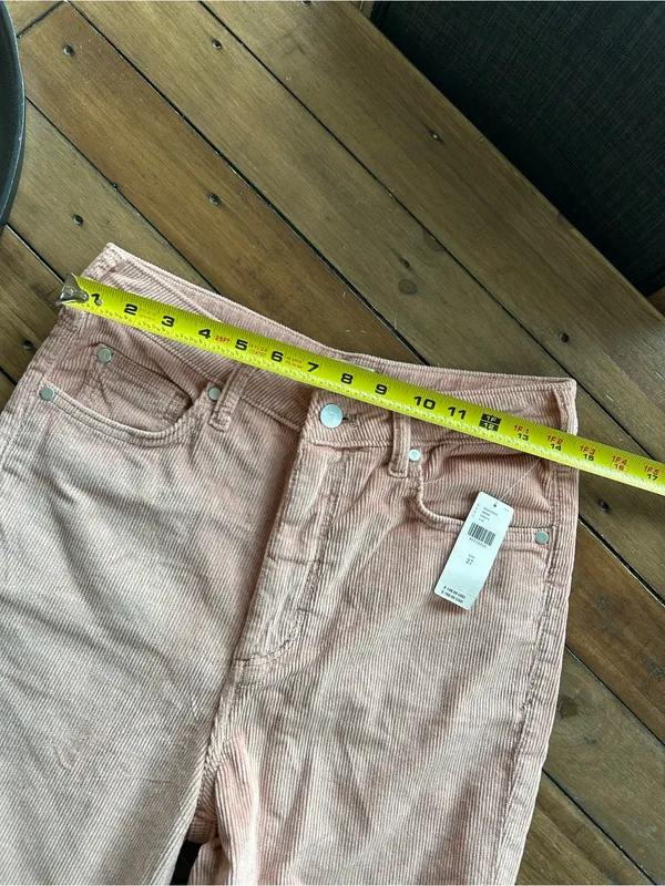 NWT Anthropologie Pilcro Scotty High Rise Cuffed Corduroy Pink Pants 27 - Image 12