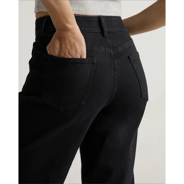 Quince High Rise Women’s Bella Stretch Patch Pocket Wide Leg Pants Black 29 - Image 4