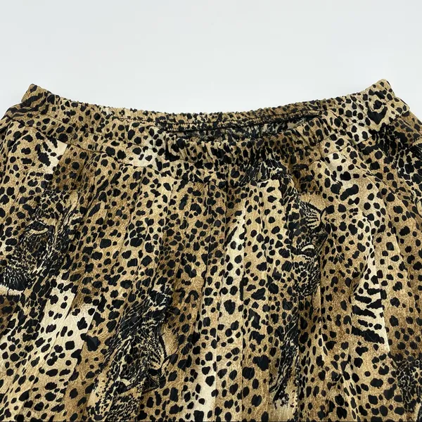 Vintage Hidden Leopard Faces Pleated Skirt Animal Print‎ 80s Drama Eclectic Fun - Image 6