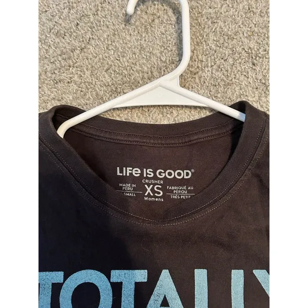 Life Is Good‎ Ladies Tee Shirt Gray XS " Totally Board" ( Pre Owned) - Image 3