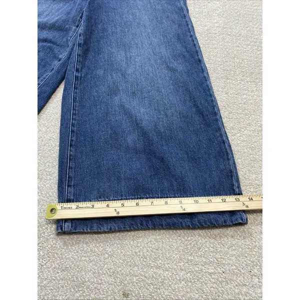 Free People We The Free Rambler Denim Wide Leg Overalls Jumpsuit Size 4W - Image 14