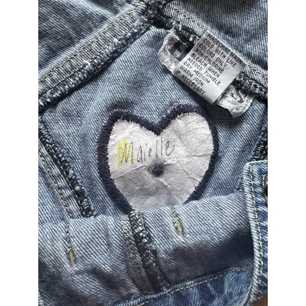 Haiks Country Patch Work Denim Overalls Blue Size Women I think Medium VTG READ - Image 6
