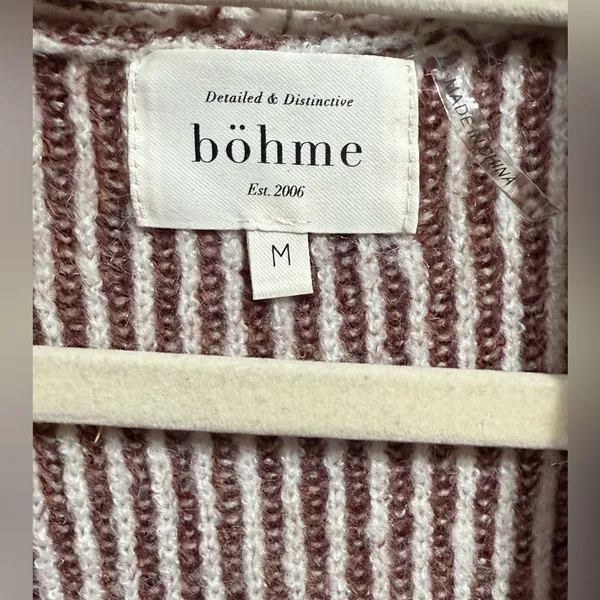 Bohme Multicolor Colorblock Knit Open Cardigan‎ sz M w/ pockets - Image 3