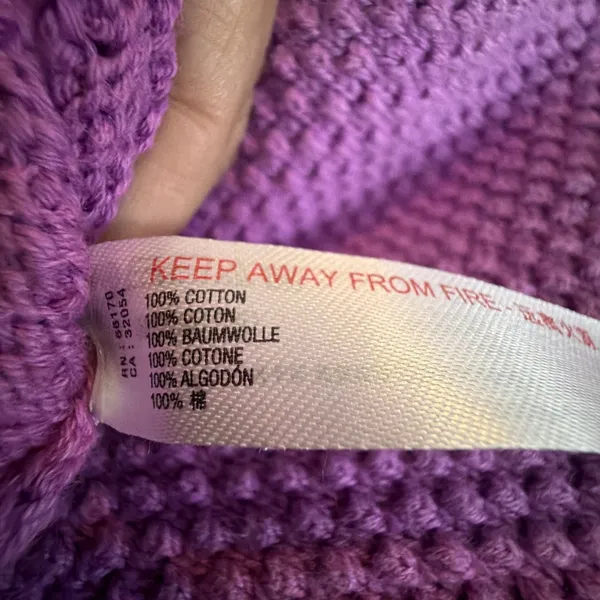 Free People Beach Women Hailey Hailee Waffle Knit Sweater purple XS vacation - Image 10