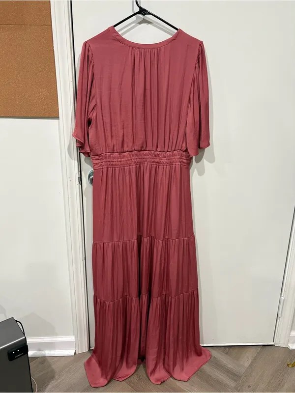 Liverpool Rose Satin Midi Dress Large - Image 8