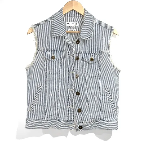 Bullhead denim vest stripes, western/cowboy/rodeo M - Image 3