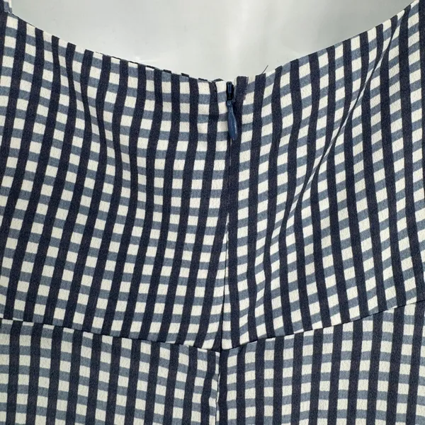 Flynn‎ Skye Mini Dress XS Blue Gingham Tie Front Cut Out Summer Picnic Coastal - Image 5