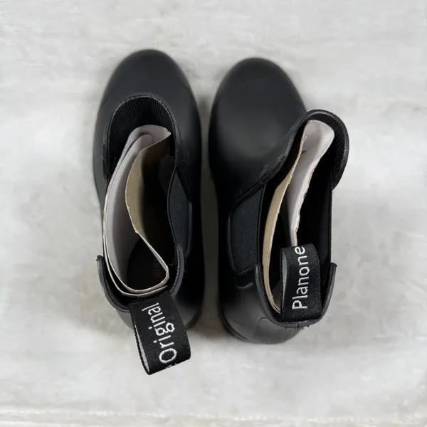 Planone Womens Chelsea Rain Boots Black Rubber Waterproof Ankle Lug Sole 37 US 7 - Image 7