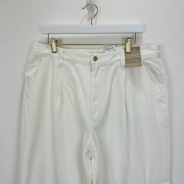 Madewell The Harlow Wide Leg Jean Airy Denim Baggy White High Waist US 31 NWT - Image 7