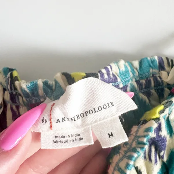 Anthropologie Womens Ikat Smocked Boho Resortwear‎ Festival Tube Top Size M - Image 3