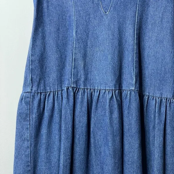 Vintage 90's You Too Babes 5 Juniors‎ Women's Denim Jumper Dress (Waist 31") - Image 4