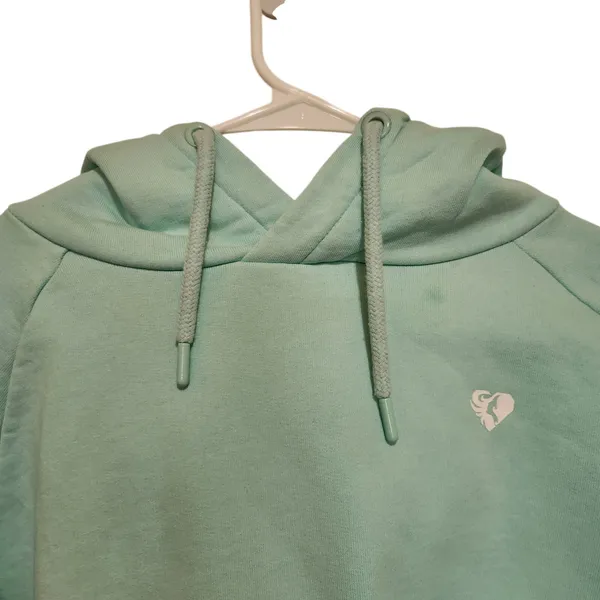 Women's Best Mint Green Athleisure Pullover Cropped Hoodie Sweatshirt Large - Image 4