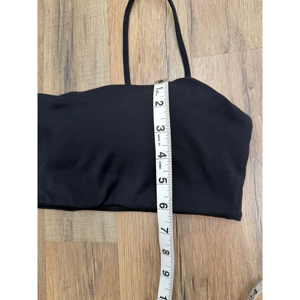 INGIA Black Bandeau Bikini Top XL‎ Stretch Minimal Swim Bralette Strap - Image 5