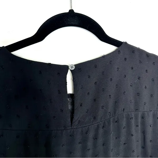 Loft Black Swiss Dot Lace Blouse Size Small - Image 6